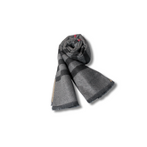 CHECK N PLAID BEIGE & GREY WOOL SCARF